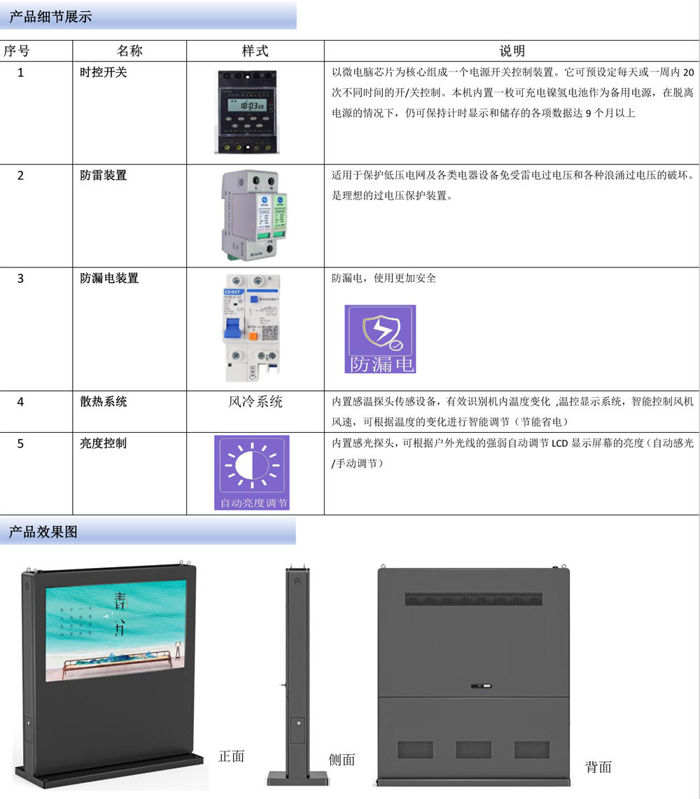 55寸/65寸户外立式横屏数字标牌广告机(图5)