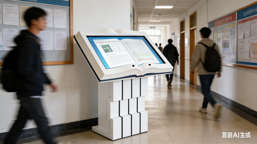 古韵新声・智启书香：腾博会 55 寸隔空感应翻书机，让文化传播跨越时空